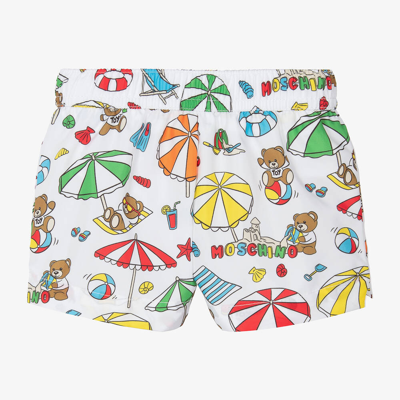 Moschino Baby Babies' Boys White Holiday Teddy Bear Swim Shorts