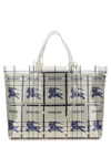 Burberry Transparent Check Pattern Tote Bag With Double Handles In Multicolor