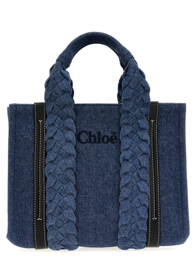 Chloé Small 'woody' Shopping Bag In Blue