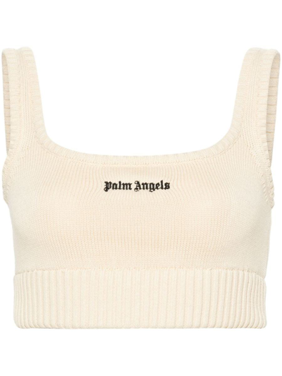 PALM ANGELS PALM ANGELS EMBROIDERED-LOGO KNIT TANK TOP