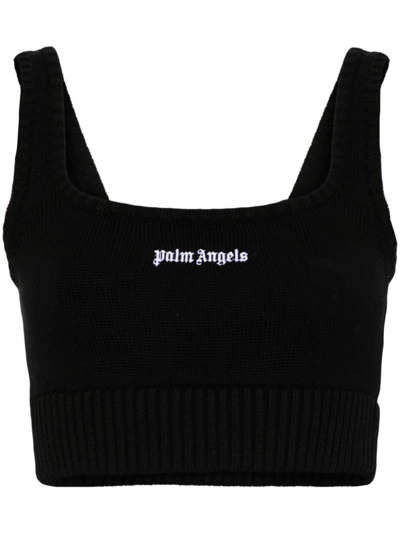 PALM ANGELS PALM ANGELS EMBROIDERED-LOGO KNIT TANK TOP