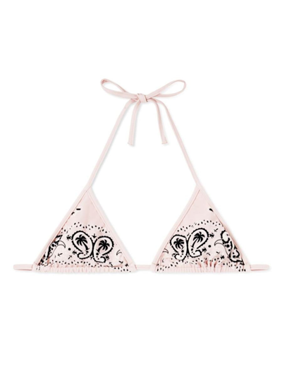 Palm Angels Paisley-print Triangle-shape Bikini Top In Pink
