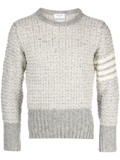 Thom Browne 4-bar Stripe Tuck-stitch Jumper In Grey