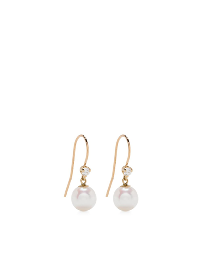 Zoë Chicco 14k Yellow Gold White Pearls Cultured Freshwater Pearl & Diamond Drop Earrings