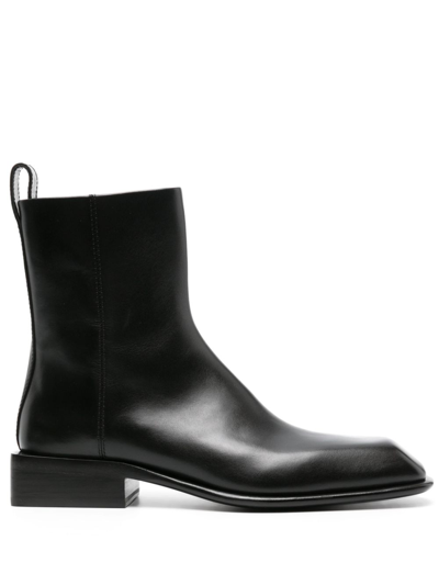 Alexander Wang Throttle Leather Ankle Boots In Black