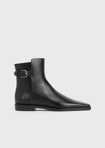 Totême Toteme Belted Leather Boot In Black