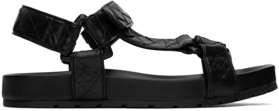 Bottega Veneta Black Trip Sandals In 1000-black
