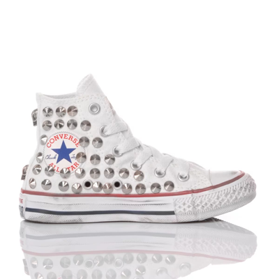 Mimanera Kids' Converse Junior Studs White Customized