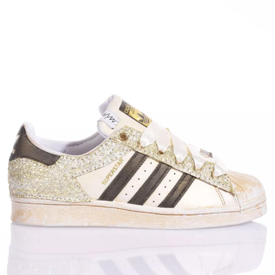 Mimanera Adidas Superstar Bright Gold Custom In White