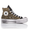 MIMANERA CONVERSE PLATFORM BLACK GOLD STUDS