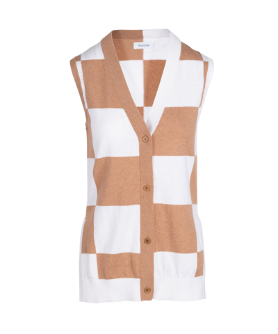 Naadam Cotton Cashmere Sleeveless Cardigan In Cedar Brown