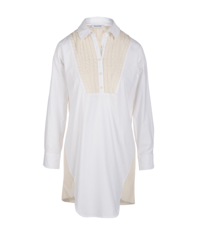 Naadam Women's Wool-cashmere Hybrid Shirtdress In White