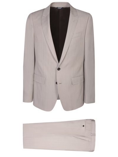 Dolce & Gabbana Single-breasted Suit In Neutrals