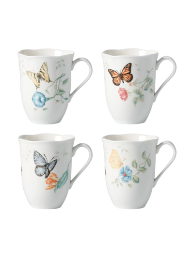 Lenox Butterfly Meadow 4-piece Mug Set In White