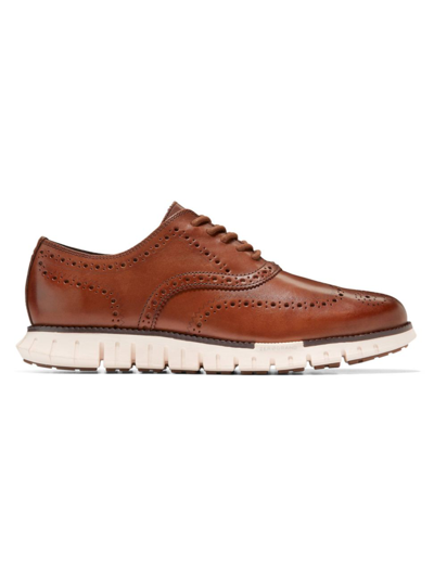 Cole Haan Zerogrand Remastered Wingtip Derby Sneaker In British Tan Ivory
