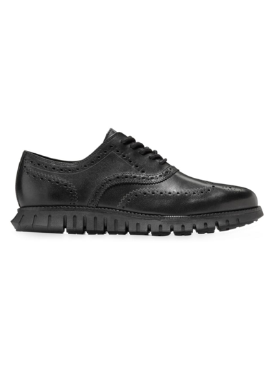 Cole Haan Men's Zergrand Remastered Lace Up Wingtip Oxford Dress Shoes In Black