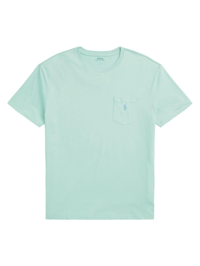 Polo Ralph Lauren Slim-fit Logo-embroidered Cotton-jersey T-shirt In Blue