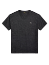 Polo Ralph Lauren Juniors Mens Cotton Short Sleeve T-shirt In Black Marl Heather