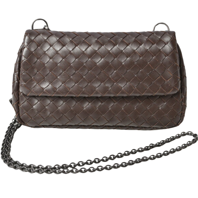 Bottega Veneta Intrecciato Brown Leather Shoulder Bag ()