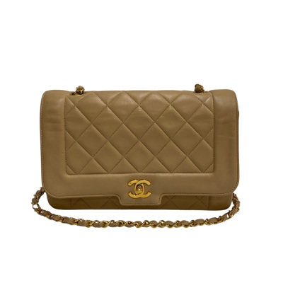 Pre-owned Chanel Diana Beige Leather Shoulder Bag ()