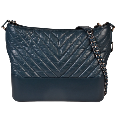 Pre-owned Chanel Gabrielle Navy Leather Shoulder Bag ()