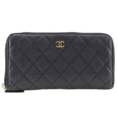 Pre-owned Chanel Timeless/classique Black Leather Wallet  ()
