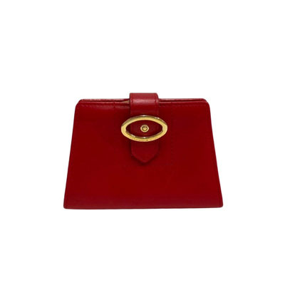 Dior Red Pony-style Calfskin Wallet  ()