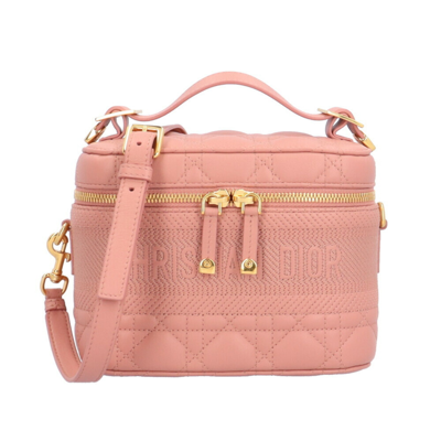 Dior Vanity Travel Pink Leather Shoulder Bag ()