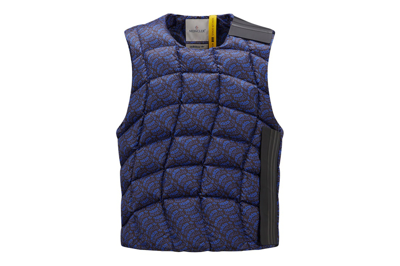 Pre-owned Moncler X Adidas Originals Berthod Down Vest Black & Blue