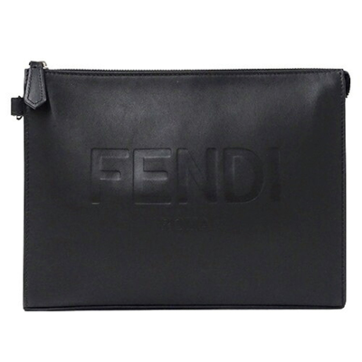 Fendi Black Leather Clutch Bag ()