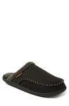 Dearfoams Men's Matthew Moccasin Toe Scuff Slipper In Black