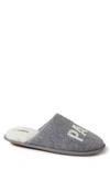 Dearfoams Papa Bear Faux Shearling Scuff Slipper In Light Heather Grey