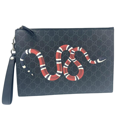 Gucci Black Canvas Clutch Bag ()