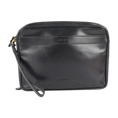 Gucci Black Leather Clutch Bag ()