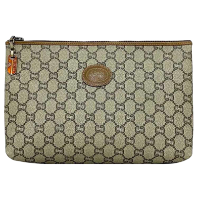 Gucci Gg Plus Beige Canvas Clutch Bag ()