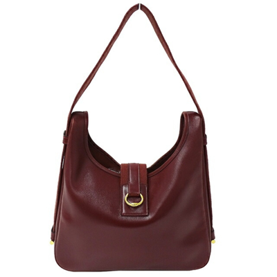 Hermes Hermès Tsako Burgundy Leather Shoulder Bag ()