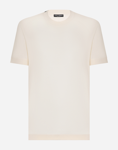 Dolce & Gabbana Short-sleeved Silk T-shirt In White