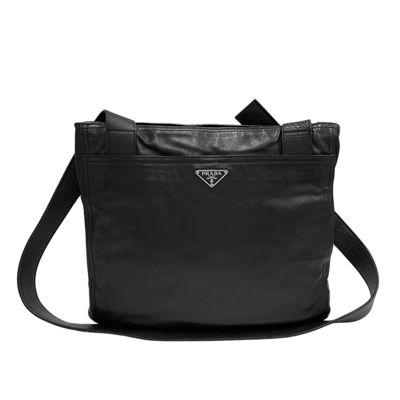Prada Black Leather Shoulder Bag ()