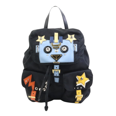 Prada Robot Black Synthetic Backpack Bag ()