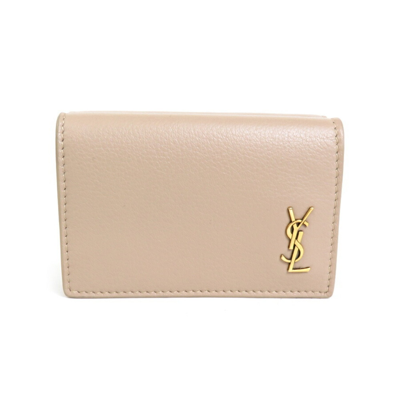 Saint Laurent Beige Leather Wallet  ()