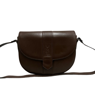 Saint Laurent Burgundy Leather Shoulder Bag ()
