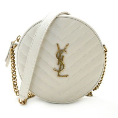 Saint Laurent Vinyle White Leather Shoulder Bag ()