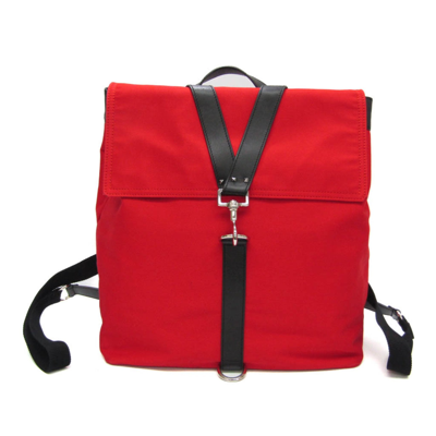Valentino Garavani Red Canvas Backpack Bag ()