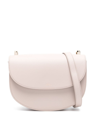 Apc Geneve Bag Woman Grey In Leather In Neutrals