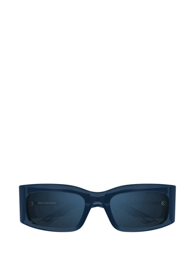 Balenciaga Eyewear Rectangular Frame Sunglasses In Blue