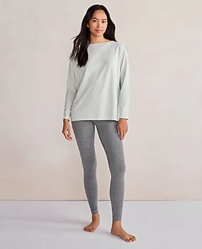 Ann Taylor Haven Well Within Balance Organic Cotton Boatneck Tee In Mercury Grey
