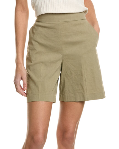 Theory Pull-on Linen-blend Short In Green
