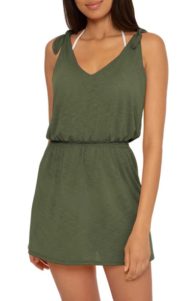 Becca Breezy Basics Smocked Waist Cover-up Dress In Green