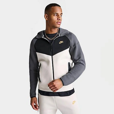 Nike Men's Tech Fleece Windrunner Full-zip Hoodie In Light Orewood Brown/iron Grey/metallic Gold