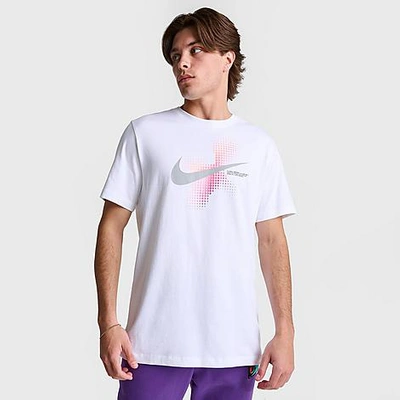 Nike Men's Sportswear Swoosh Dots Printed Graphic T-shirt In White